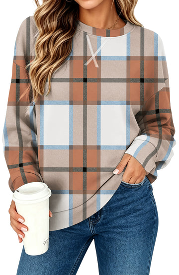 SPROUTOP Sweatshirt for Women Long Sleeve Crew Neck Pullover Loose Ladies Winter Tops