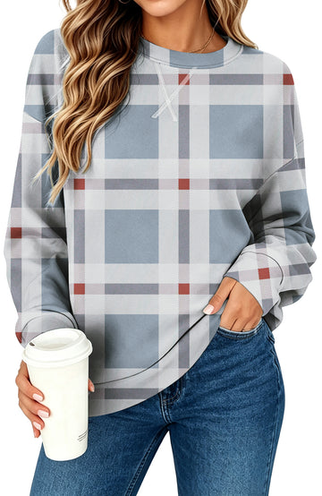 SPROUTOP Sweatshirt for Women Long Sleeve Crew Neck Pullover Loose Ladies Winter Tops