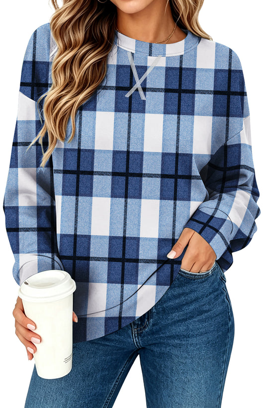 SPROUTOP Sweatshirt for Women Long Sleeve Crew Neck Pullover Loose Ladies Winter Tops