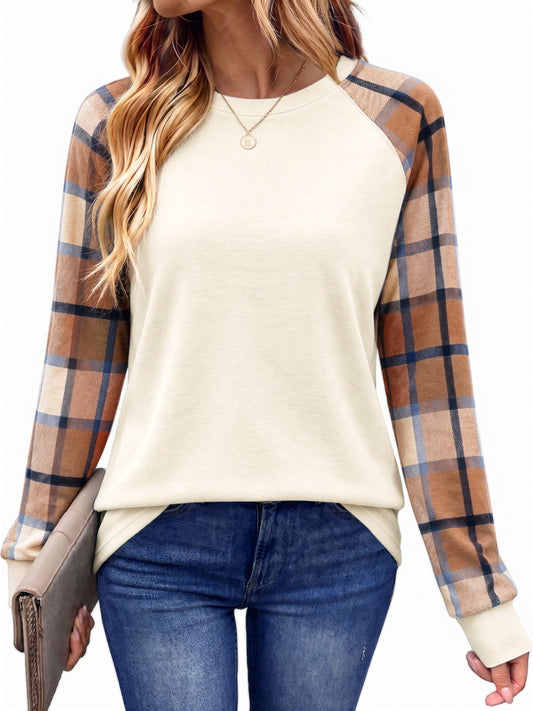 SPROUTOP Color Block Sweatshirts for Women Raglan Long Sleeve Shirts Casual Crewneck Printed Pullover Tunic Tops